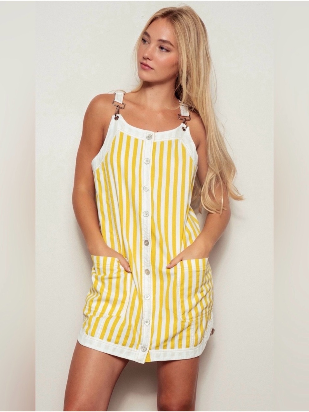 Yellow Striped Tank Dress